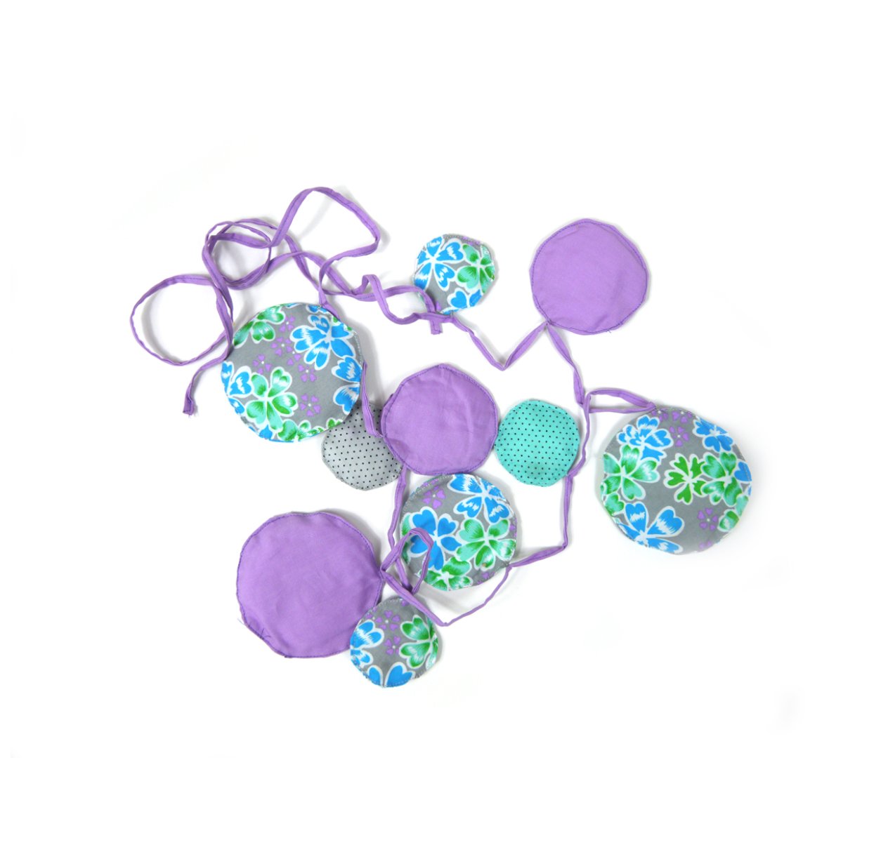 Guirlande molletonnée pastilles - fil violet
